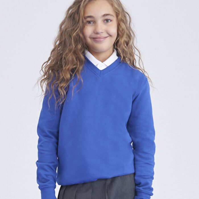 AWDis Academy Kids V Neck Sweatshirt Thumbnail