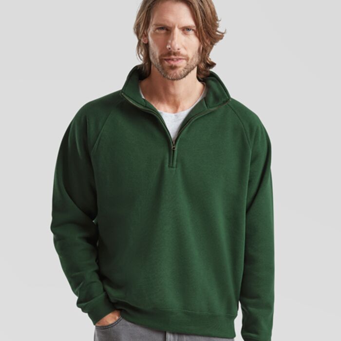 Fruit of the Loom Premium Zip Neck Sweatshirt Thumbnail
